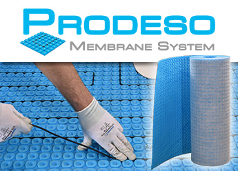 Prodeso floor heating membrane with ComfortTile floor heating cable.