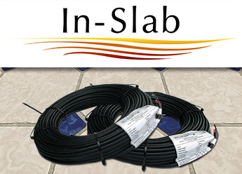 In-slab floor heating cable for concrete slabs