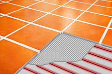Radiant heated floor.