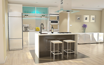 Radiant floor heat - kitchen.