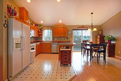 Laminate kitchen floor.